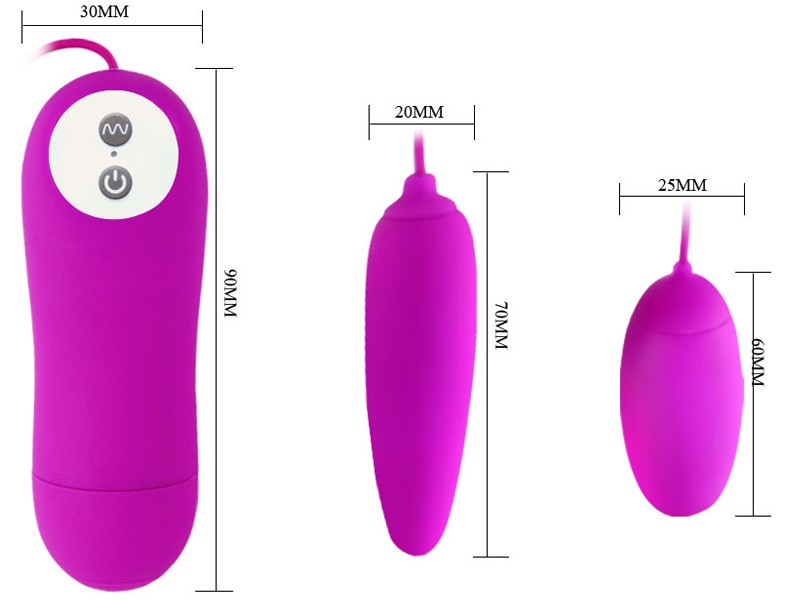 Kích thước trứng rung massage 2 đầu 12 chế độ rung Pretty Love