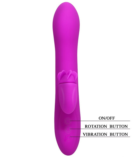 Nút điều khiển dương vật giả kết hợp lưỡi liếm Pretty Love