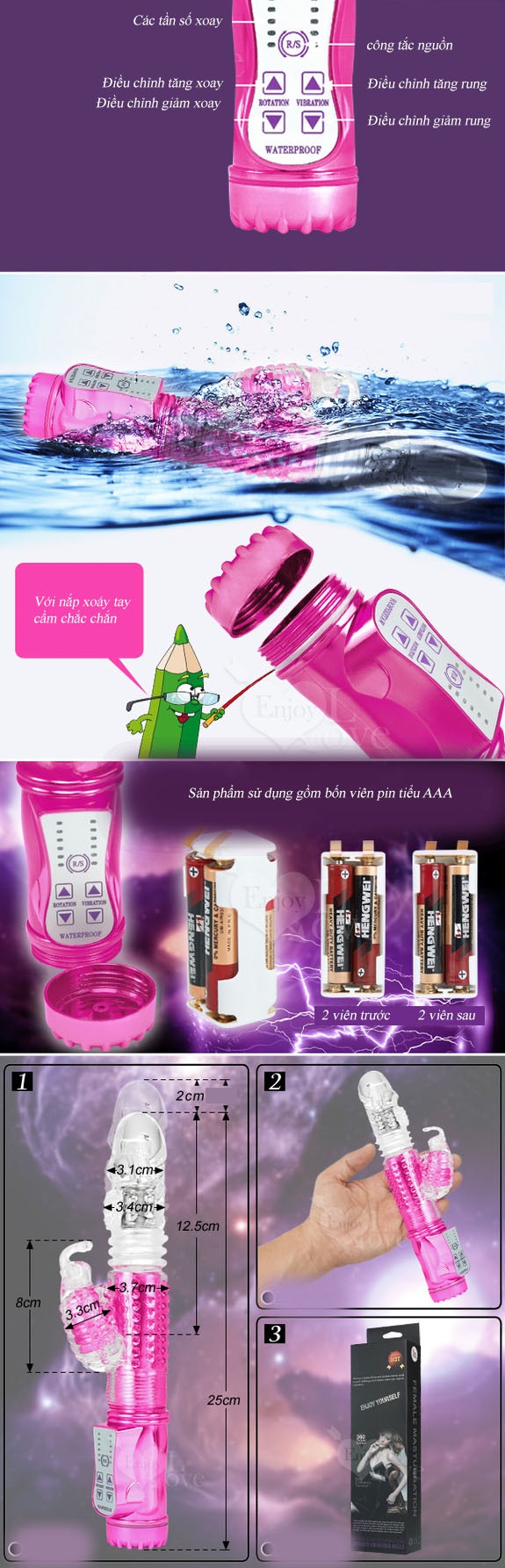 Dương vật giả C043V đa năng mạ kim loại cao cấp
