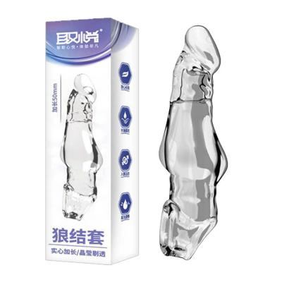 Bao cao su đôn dên trong suốt Aichao Wolf Knot S tăng kích thước có quay đeo bìu