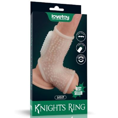 Bao đôn dên khúc giữa gai nhám có rung Lovetoy Knights Ring kết hợp tròng bìu
