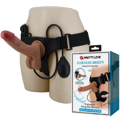 Dương vật giả dây đeo có rung bắn tinh Pretty Love