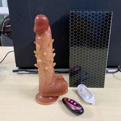 Dương vật giả hít tường gai rung thụt sưởi ấm 4 tính năng trong 1 kết hợp điều khiển từ xa