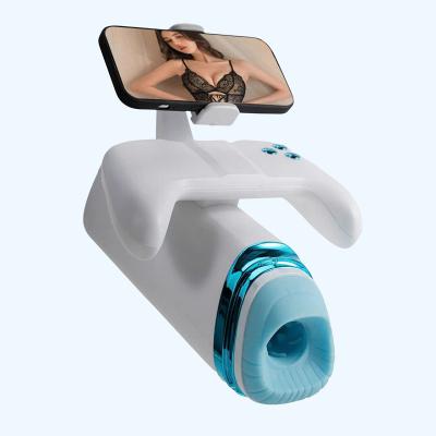 Máy thủ dâm cầm tay rung thụt co bóp bú mút có giá đỡ gắn điện thoại