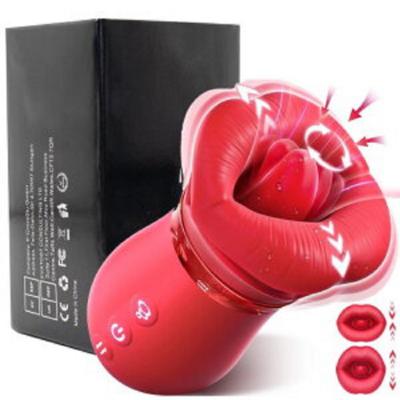 Môi đỏ cầm tay rung liếm hút 4 trong 1 xoay 360 độ tự động